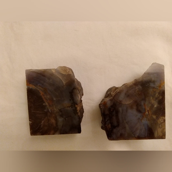 Petrified Wood Book Ends Polished Collectible Nature Fossil Earth Eco Gift - Picture 4 of 7